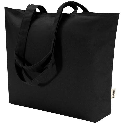 black Bolsa Tote de algodón 320 g/m² con cremallera Ningbo