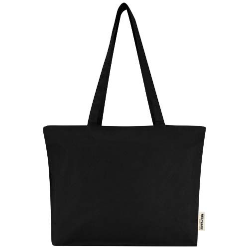 black Bolsa Tote de algodón 320 g/m² con cremallera Ningbo
