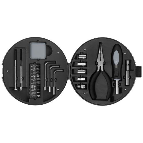 plateado/negro Set de herramientas de 25 piezas con forma de neumático