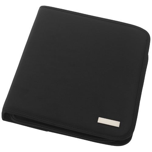 black Portafolios A4 deluxe con cremallera