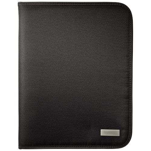 black Portafolios A4 deluxe con cremallera