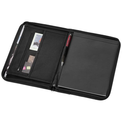 black Portafolios A4 con cremallera