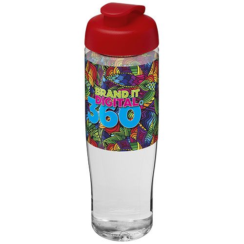 transparente/rojo Bidón deportivo con Tapa Flip de 700 ml H2O Active®