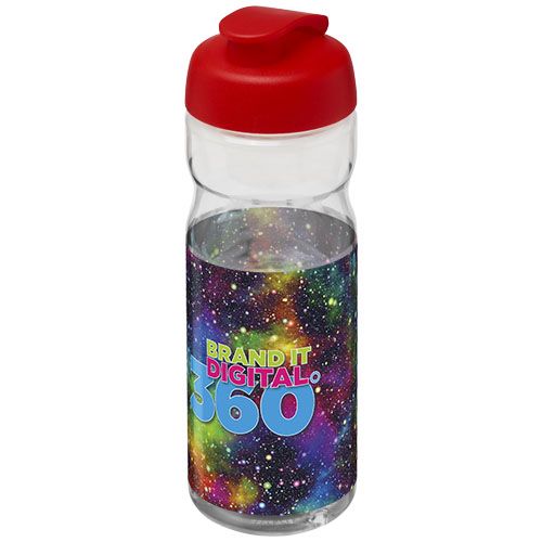 transparente/rojo Bidón deportivo con Tapa Flip de 650 ml H2O Active®