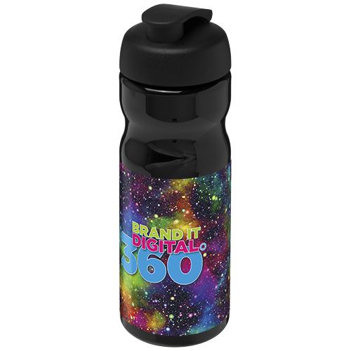 black Bidón deportivo con Tapa Flip de 650 ml H2O Active®