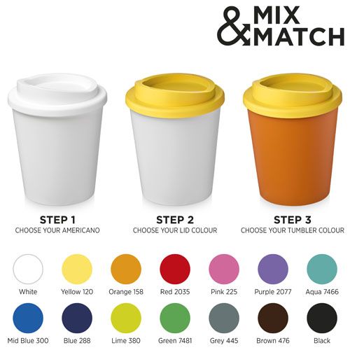 blanco/negro Americano® Vaso térmico de 250 ml