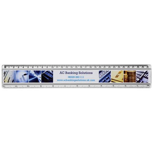 Règle en plastique Ellison 30 cm avec insertion de papier décoratif - 2