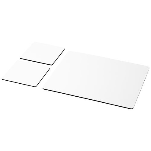 black Combo 3 de alfombrilla para ratón y juego de posavasos