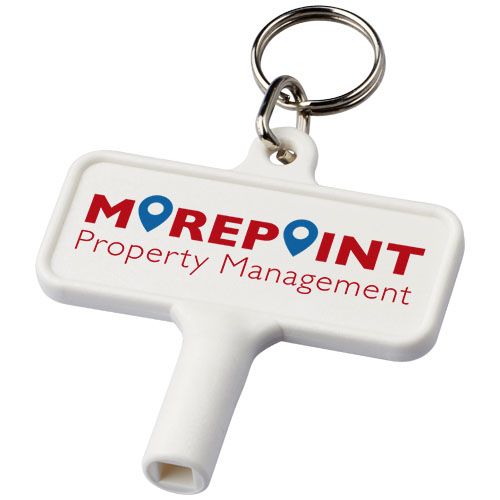 white Llave de radiador de plástico con llavero