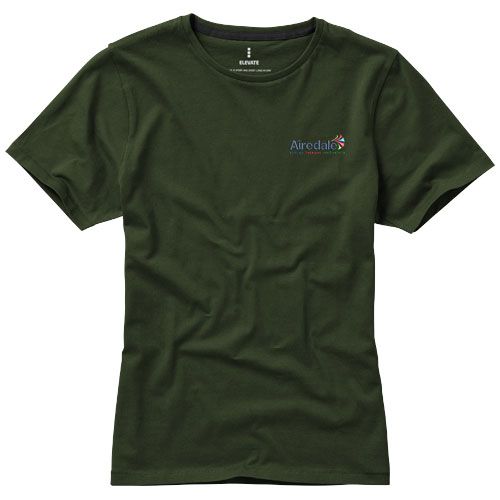 verde militar Camiseta de manga corta para mujer