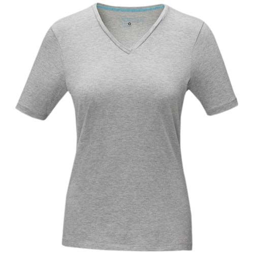 gris mezclado Camiseta orgánica de manga corta para mujer