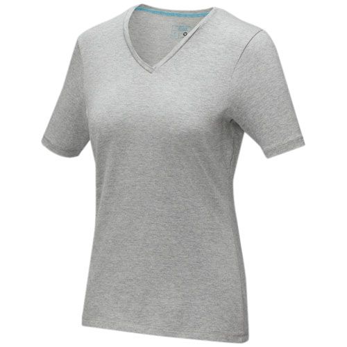 gris mezclado Camiseta orgánica de manga corta para mujer