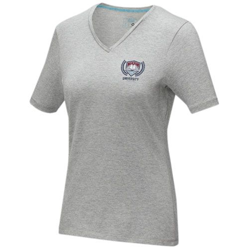 gris mezclado Camiseta orgánica de manga corta para mujer