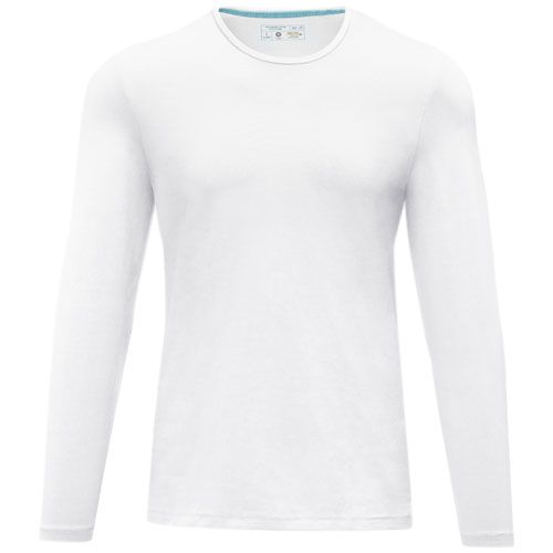 white Camiseta de manga larga ecológica de hombre Ponoka