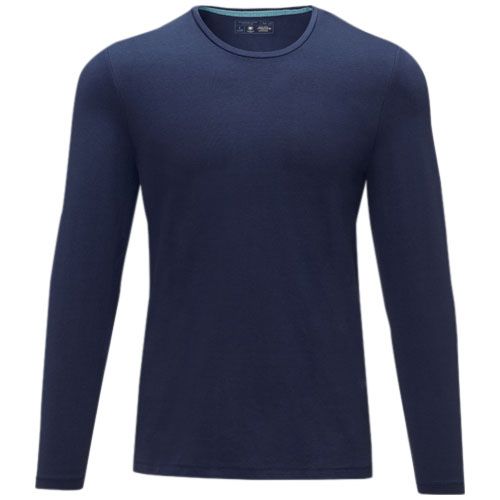 azul marino Camiseta de manga larga ecológica de hombre Ponoka