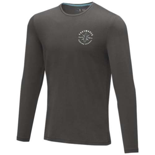gris tormenta Camiseta de manga larga ecológica de hombre Ponoka