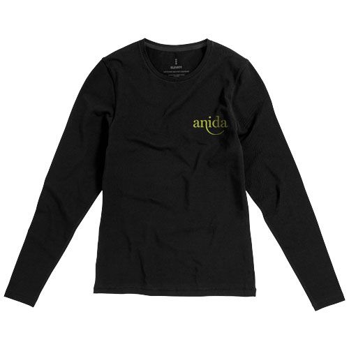 black Camiseta de manga larga ecológica de mujer Ponoka