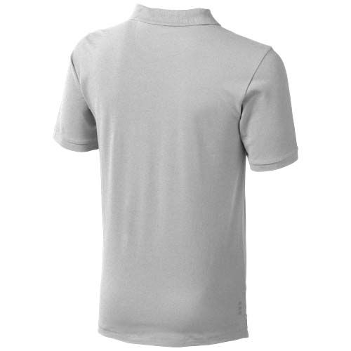 gris mezclado Polo de manga corta para hombre