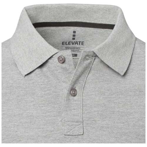 gris mezclado Polo de manga corta para hombre