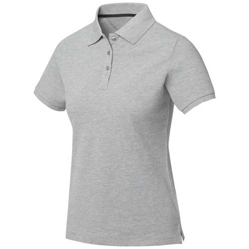 gris mezclado Polo de manga corta para mujer