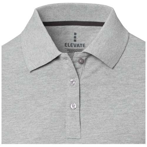 gris mezclado Polo de manga corta para mujer