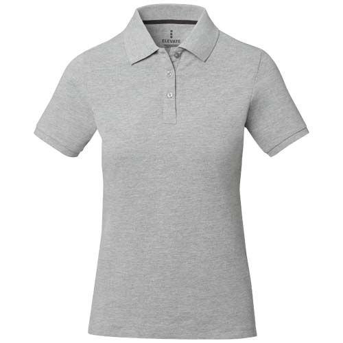 gris mezclado Polo de manga corta para mujer