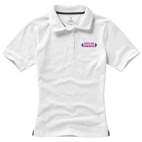white Polo de manga corta para mujer