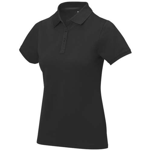 black Polo de manga corta para mujer