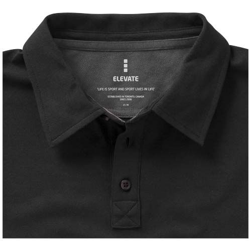 black Polo de manga corta elástico para hombre
