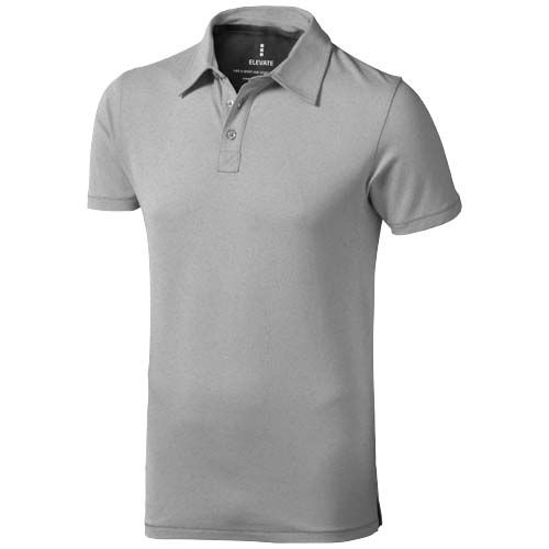gris mezclado Polo de manga corta elástico para hombre
