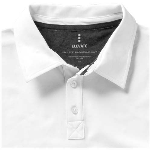 white Polo de manga corta elástico para mujer