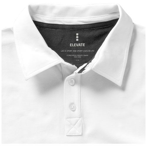 white Polo de manga corta elástico para mujer