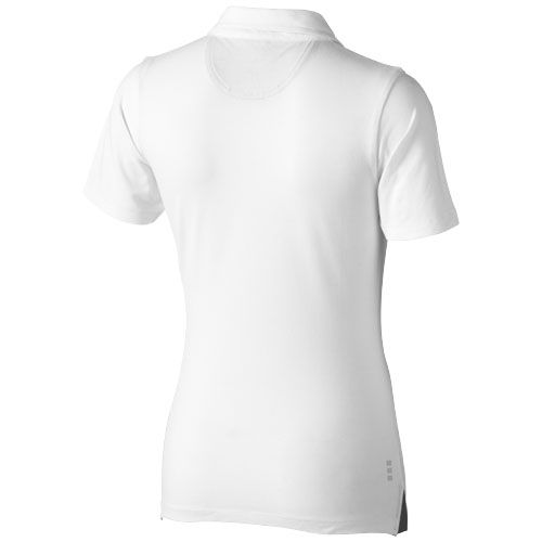 white Polo de manga corta elástico para mujer