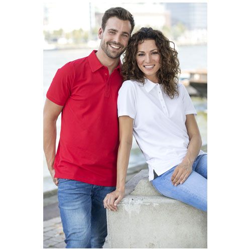 black Polo de manga corta elástico para mujer