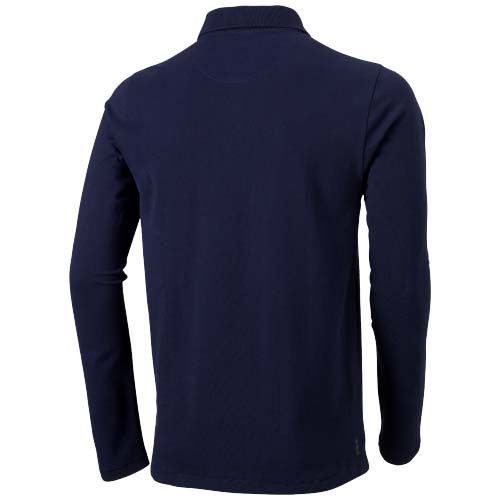 azul marino Polo de manga larga para hombre