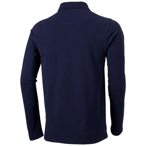 azul marino Polo de manga larga para hombre