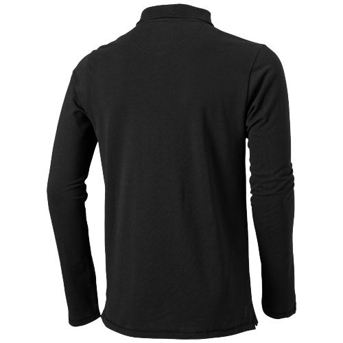 black Polo de manga larga para hombre
