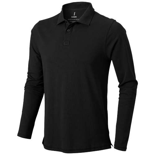 black Polo de manga larga para hombre
