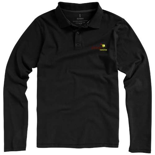 black Polo de manga larga para hombre