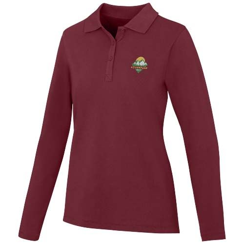 burdeos intenso Polo de manga larga para mujer de 180 g/m² Calgary