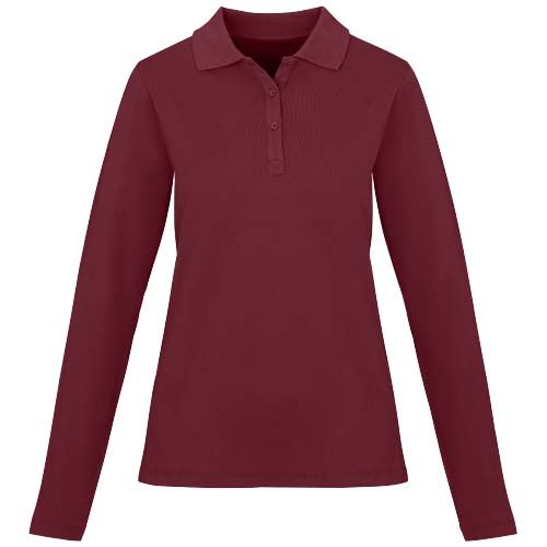 burdeos intenso Polo de manga larga para mujer de 180 g/m² Calgary