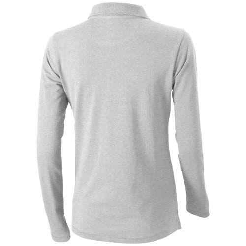 gris mezclado Polo de manga larga para mujer de 180 g/m² Calgary