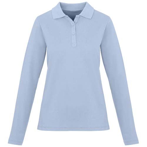 azul brumoso Polo de manga larga para mujer de 180 g/m² Calgary