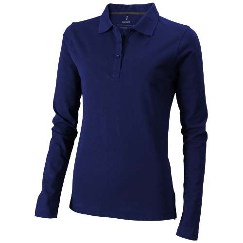 azul marino Polo de manga larga para mujer
