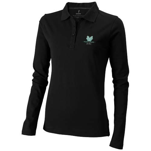 black Polo de manga larga para mujer de 180 g/m² Calgary