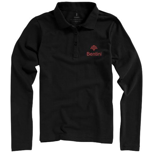 black Polo de manga larga para mujer de 180 g/m² Calgary