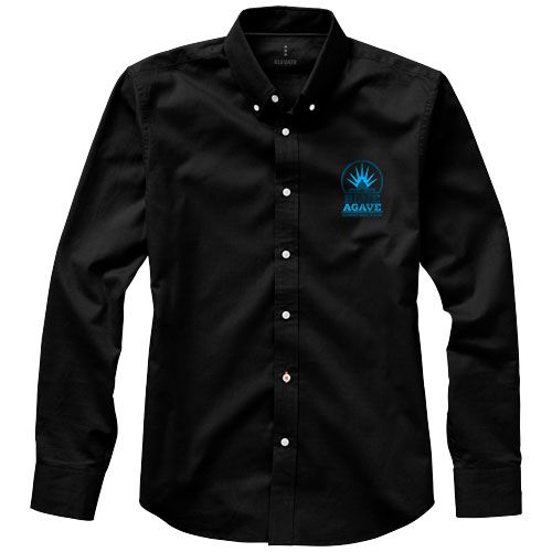 black Camisa tipo Oxford de manga larga para hombre de 142 g/m² Vaillant
