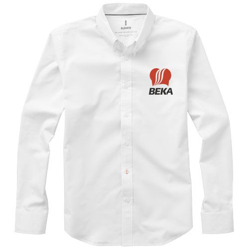 white Camisa tipo Oxford de manga larga para hombre de 142 g/m² Vaillant