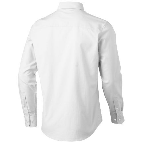 white Camisa tipo Oxford de manga larga para hombre