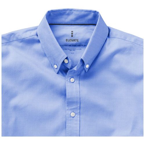 azul claro Camisa tipo Oxford de manga larga para hombre